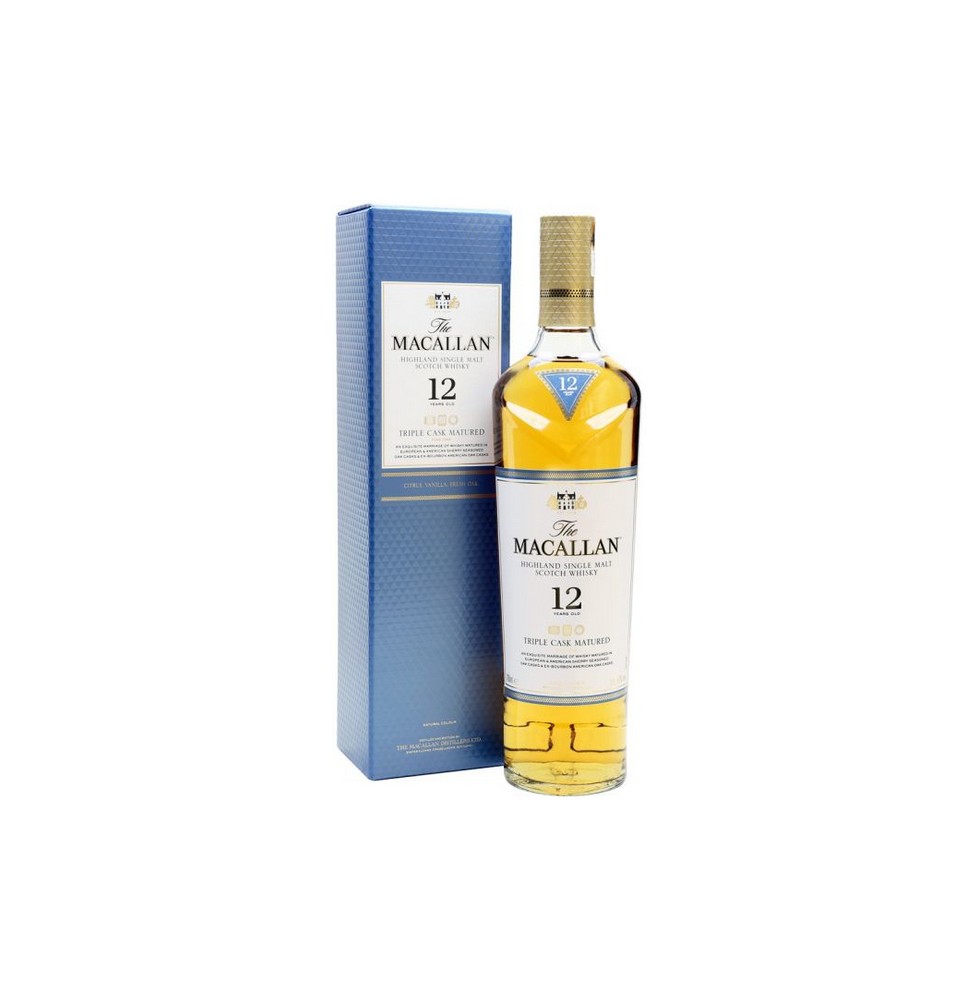 SINGLE MALT HIGHLAND SCOTCH WHISKY MACALLAN  12yo TRIPLE CASK MATURED 0.70 litri